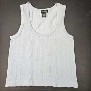 Women's Ribbed Knit Tank Top Size L Light Blue Perfect Condition Never Been Worn